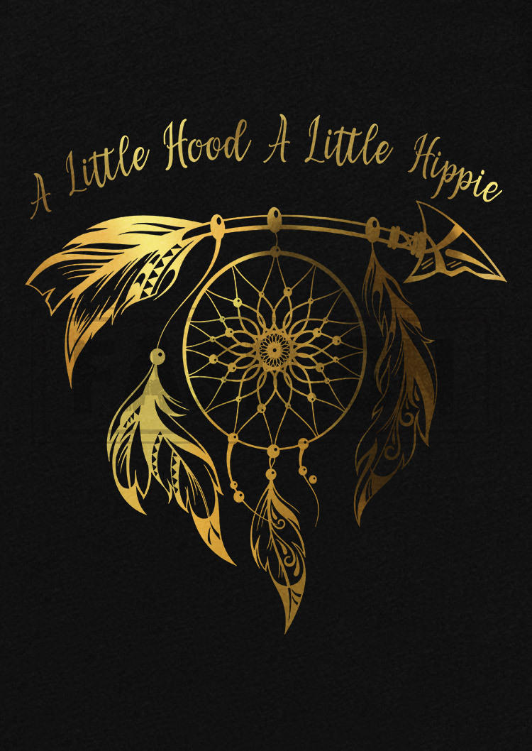 A Little Hood A Little Hippie Dreamcatcher Arrow T-Shirt Tee - Black