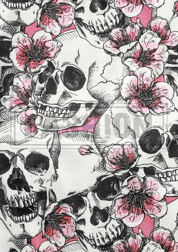 Cherry Blossoms Skull Tank without Black Bra