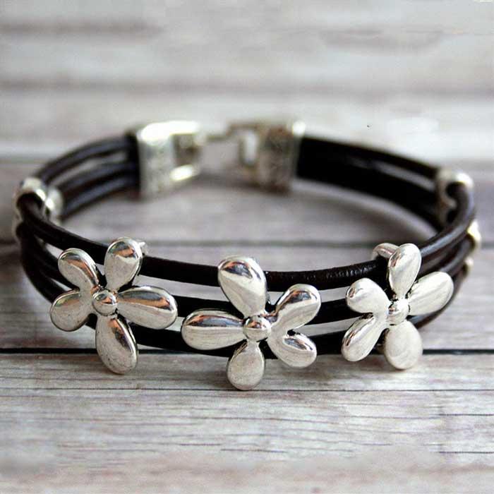 Simple Floral Multi-Layered Bracelet