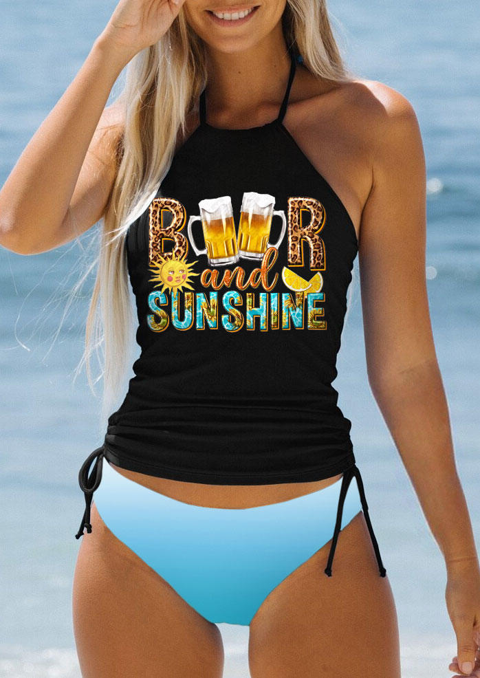 

Tankinis Beer And Sunshine Leopard Tankini Set in Black. Size: L,M,,XL