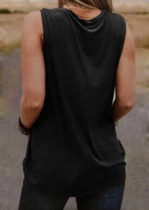 

Tank Tops Steer Skull Criss-Cross Hollow Out Tank Top in Black. Size