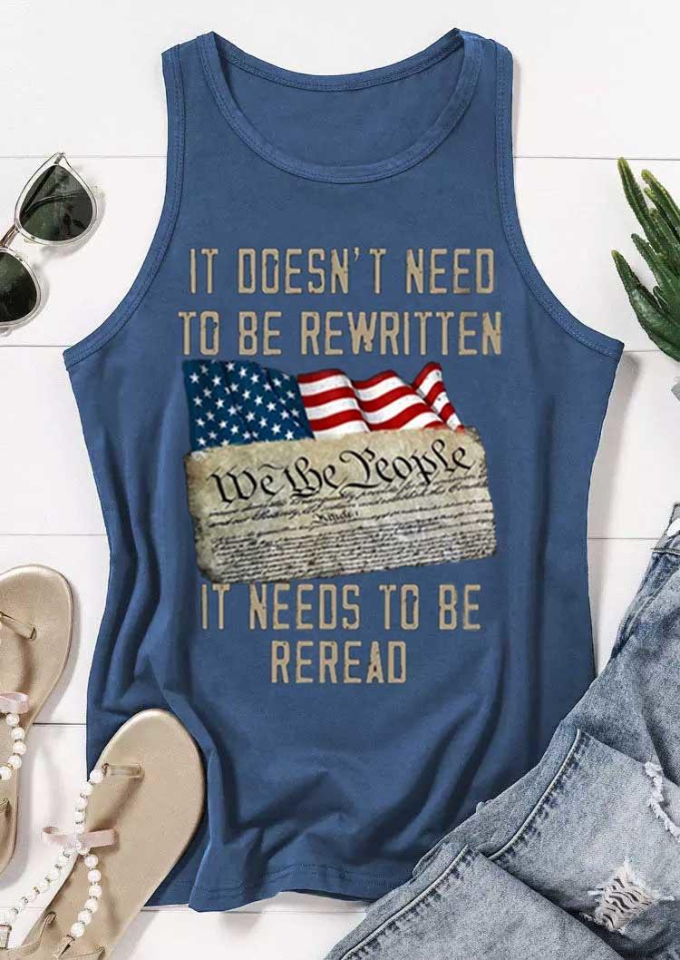 

Tank Tops It Doesn't Need To Be Rewritten It Needs To Be Reread We The People Tank Top in Multicolor. Size