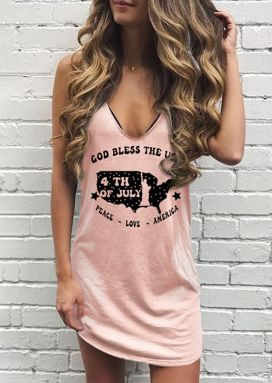 

Mini Dresses God Bless The USA Mini Dress in Pink. Size: L,M,,XL