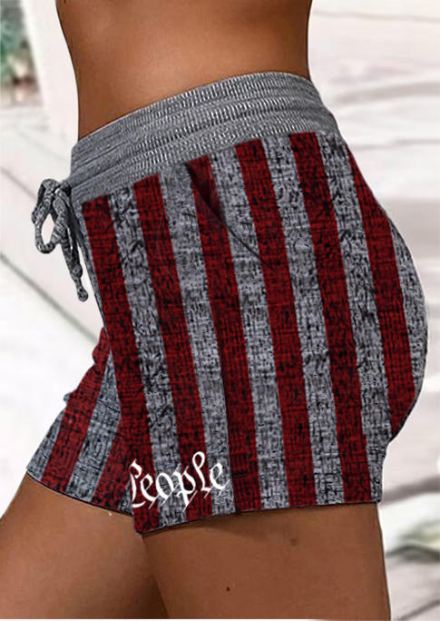 

Shorts We The People American Flag Ribbed Drawstring Pocket Shorts in Multicolor. Size