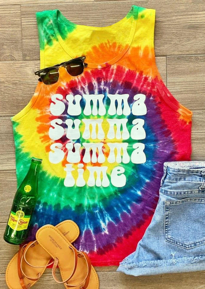 

Tank Tops Summa Summa Summa Time Tie Dye Tank Top in Multicolor. Size: M,,XL