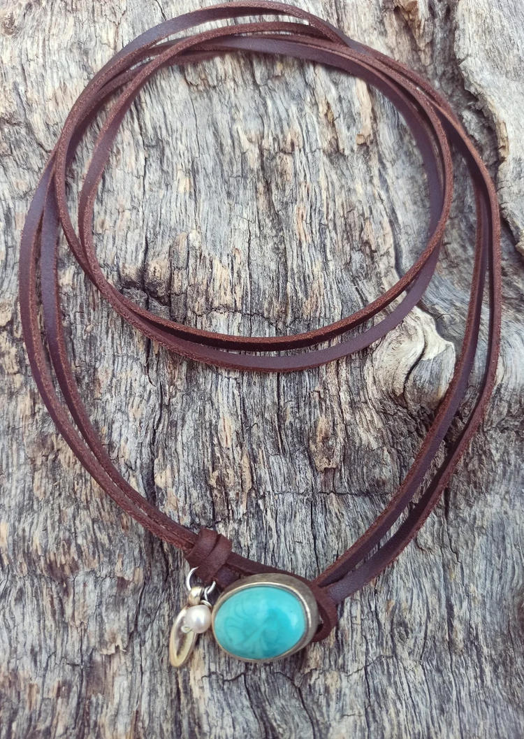 

Necklaces Turquoise Pearl Multi-Layered Necklace in Brown. Size