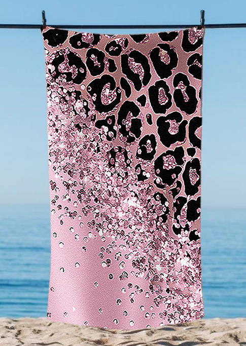 

Blanket Leopard Glitter Beach Blanket in Multicolor. Size