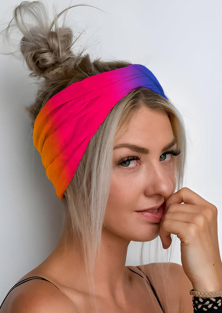 

Gradient Sport Wide Headband in Multicolor. Size