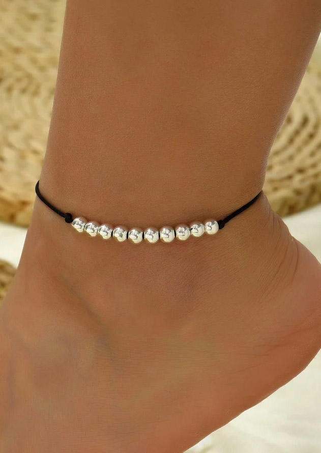 

Body Jewelry Bohemian Beading Alloy Anklet in Silver. Size