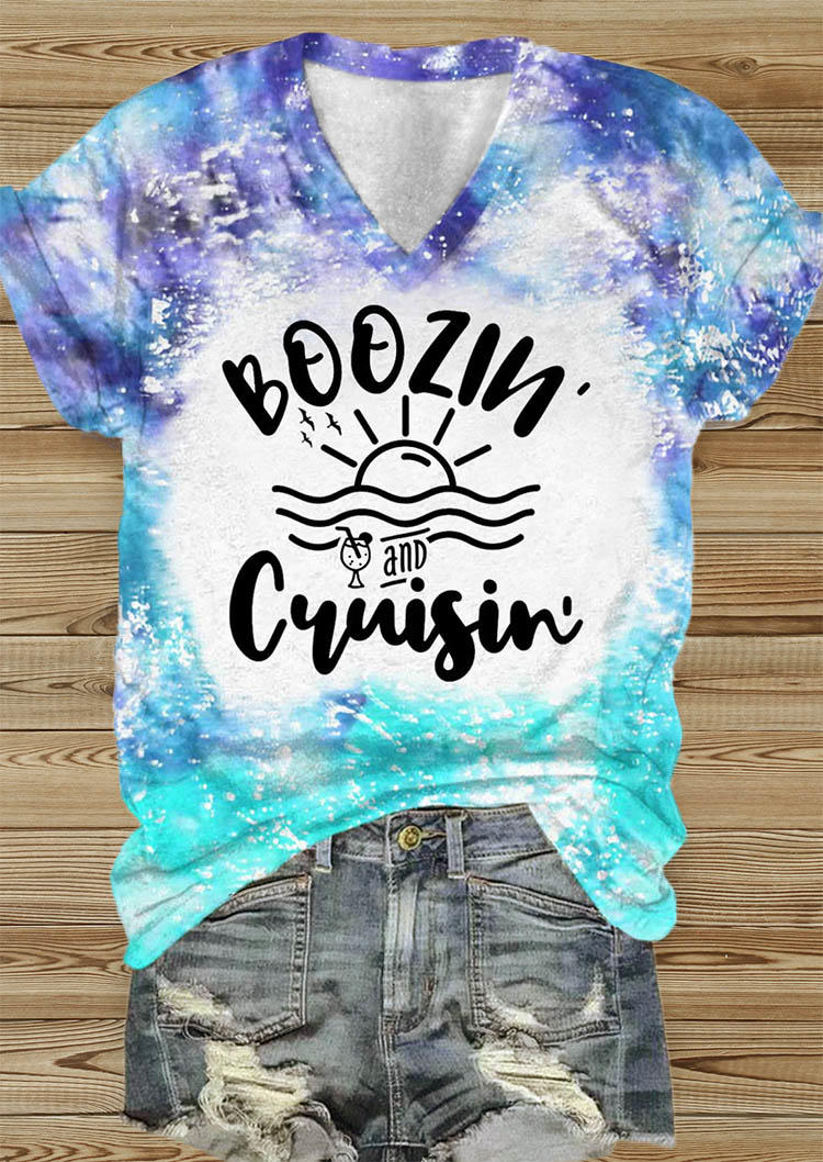 

T-shirts Tees Boozin' And Cruisin' Tie Dye T-Shirt Tee in Multicolor. Size