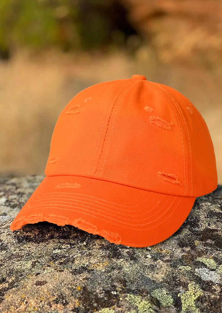 

Hats Frayed Casual Baseball Cap in Orange. Size