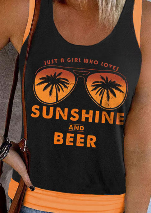 

Tank Tops Just A Girl Who Loves Sunshine And Beer Tank Top in Black. Size