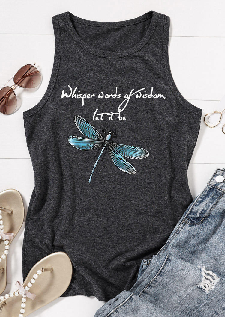

Tank Tops Whisper Words Of Wisdom Let It Be Racerback Tank Top - Dark Grey in Gray. Size