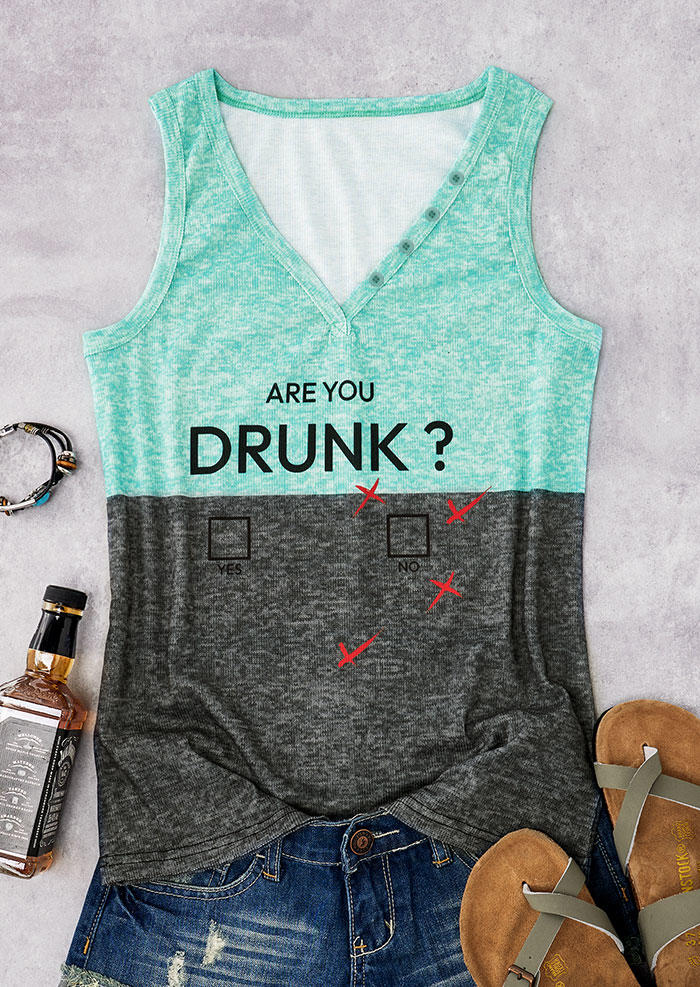 

Tank Tops Are You Drunk Color Block Tank Top in Multicolor. Size: L,M,,XL