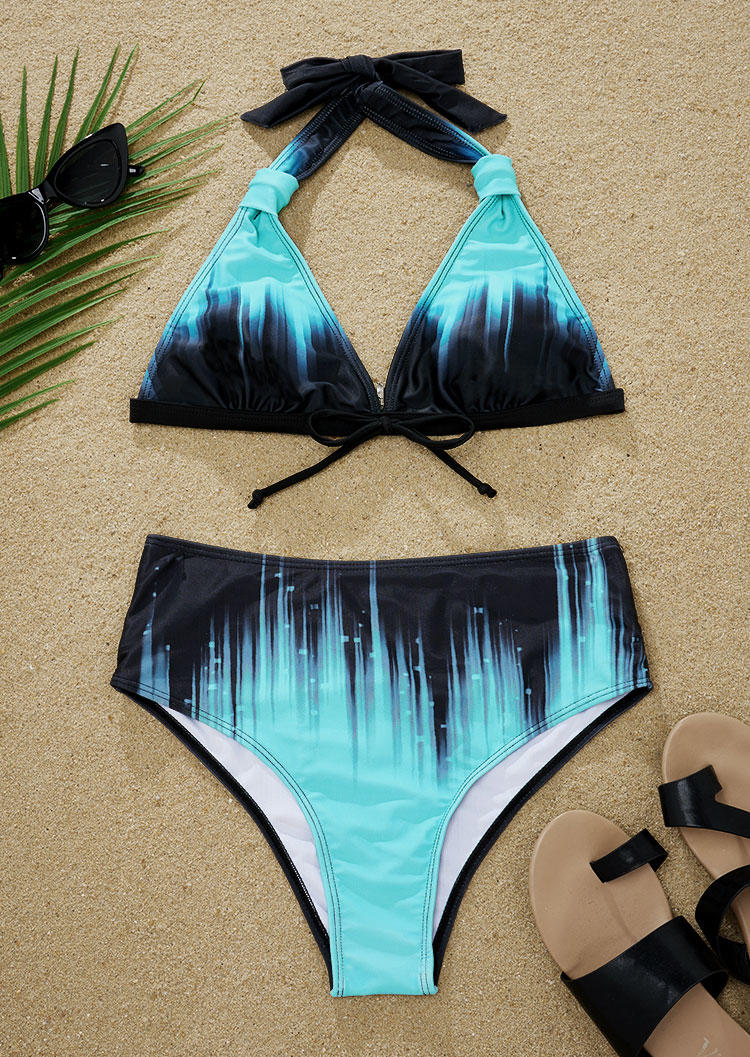 

Bikini Sets Gradient Halter Tie Bikini Set in Multicolor. Size: L,,XL