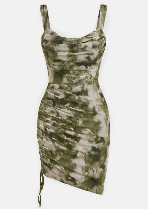 

Bodycon Dresses Tie Dye Drawstring Bodycon Dress in Multicolor. Size: L,M,,XL