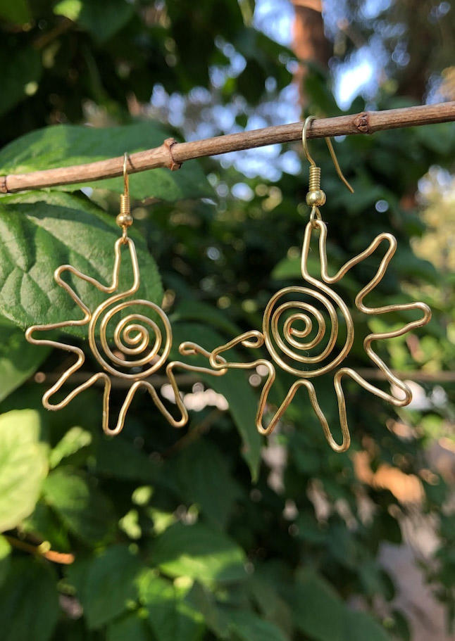 

Earrings Sun Bohemian Alloy Hook Earrings in Gold. Size