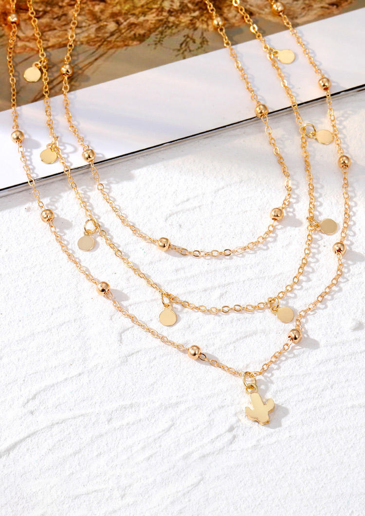 

Necklaces Cactus Beading Multi-Layered Necklace in Gold. Size