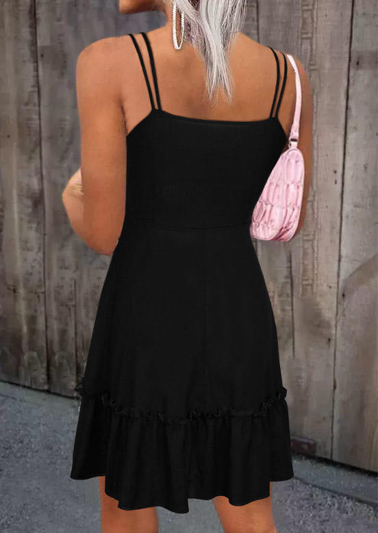 

Mini Dresses Lace Spaghetti Strap V-Neck Mini Dress in Black. Size: L,M,,XL