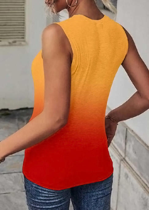 

Tank Tops Ombre Cut Out Twist Tank Top in Multicolor. Size: L,M,,XL