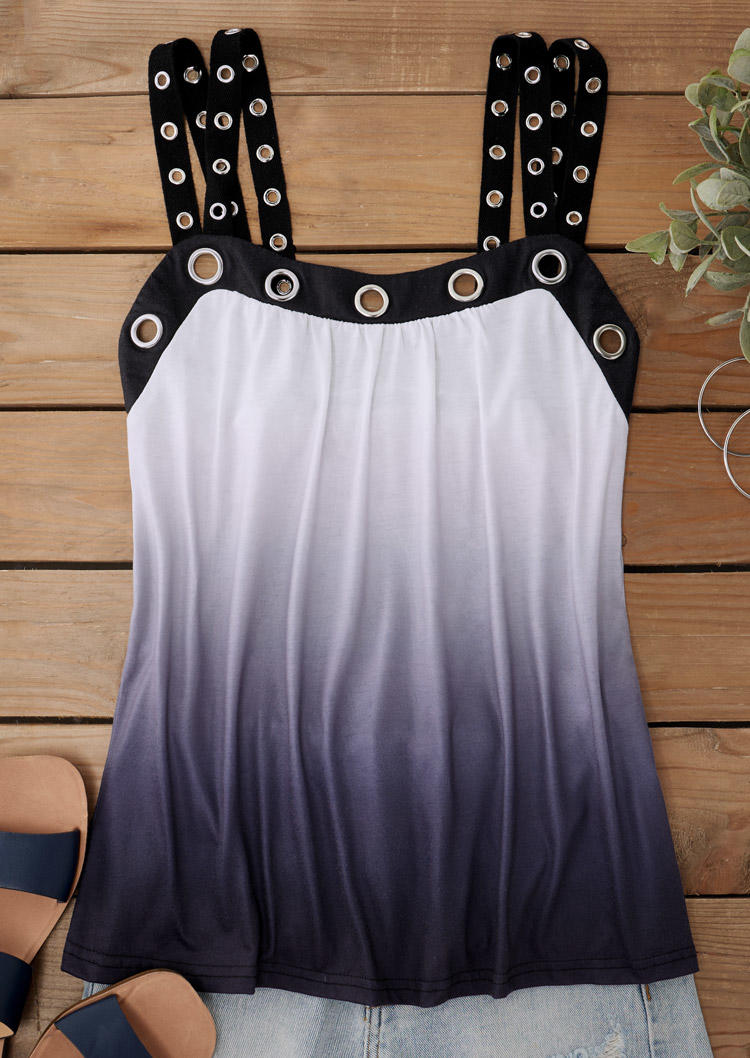 

Tank Tops Gradient Eyelet Casual Tank Top in Multicolor. Size