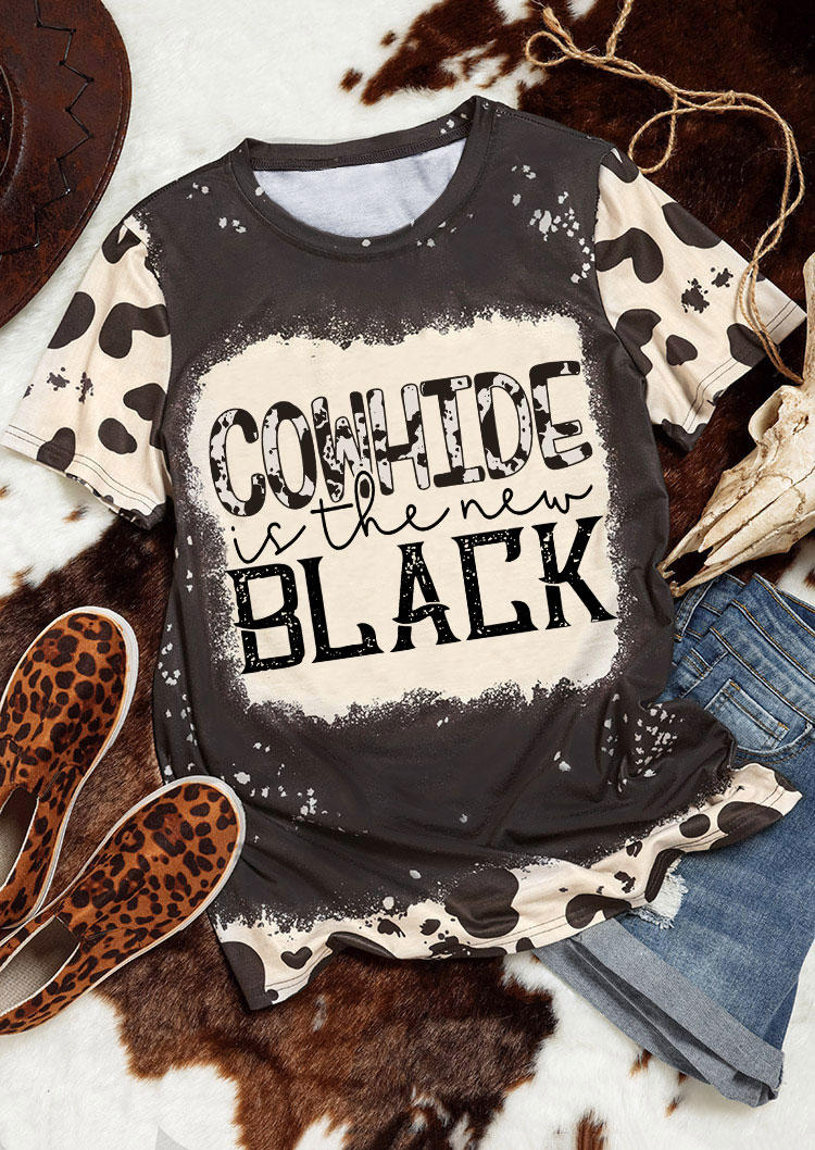 

T-shirts Tees Cowhide Is The New Black T-Shirt Tee in Brown. Size: L,M