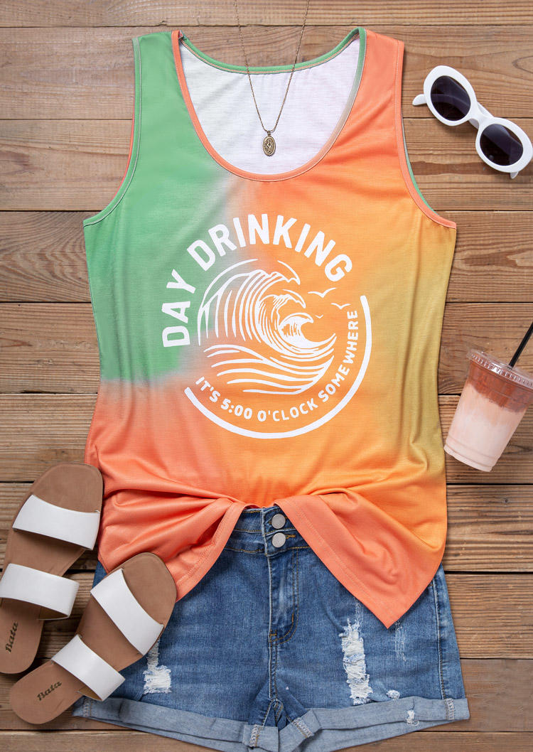 

Tank Tops Tie Dye Wave Scoop Neckline Tank Top in Multicolor. Size