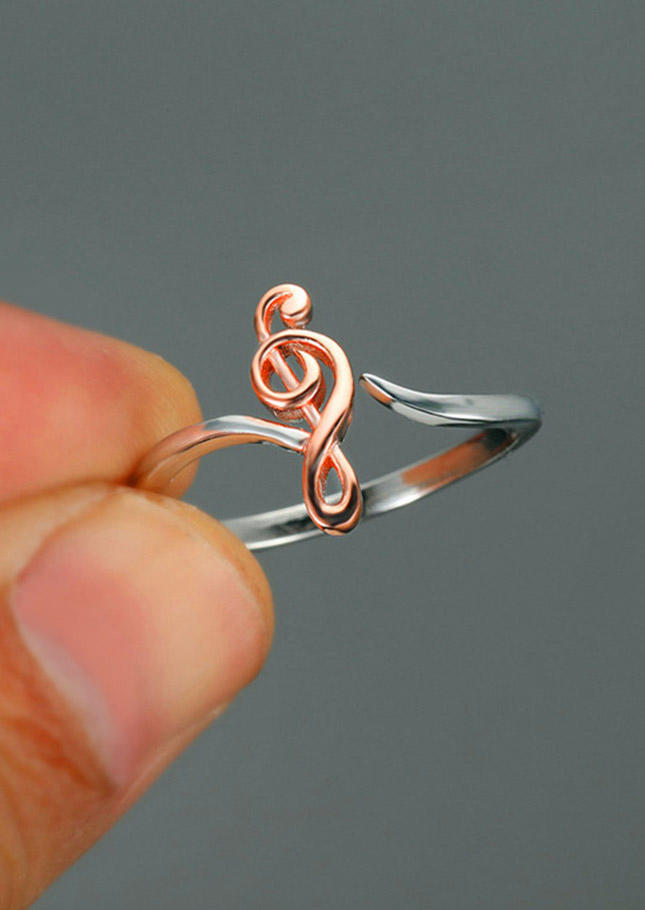 

Rings Music Symbol Adjustable Alloy Ring in Gold. Size