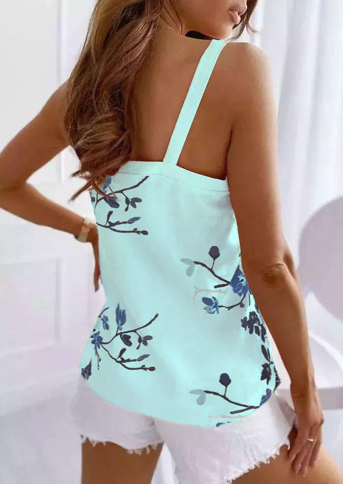 

Tank Tops Floral Open Back V-Neck Camisole in Multicolor. Size