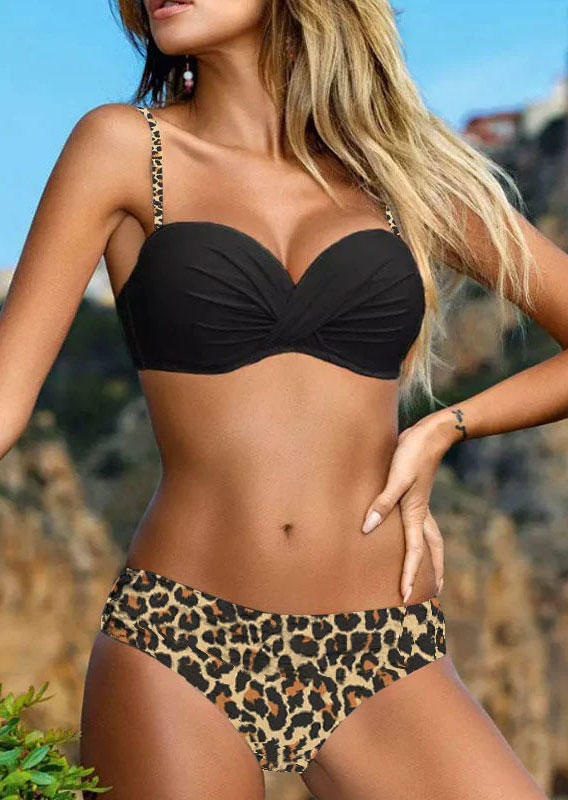 Leopard Ruched Bikini Set