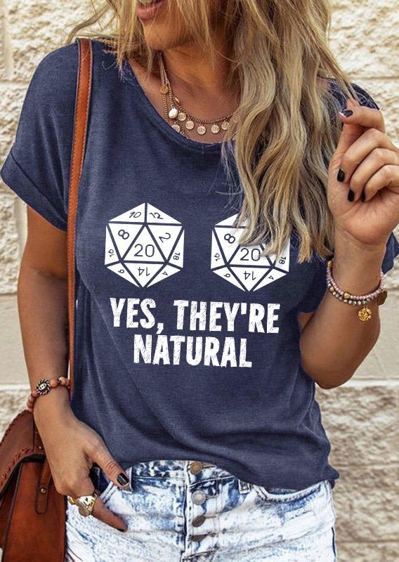 Yes They're Natural T-Shirt Tee - Navy Blue