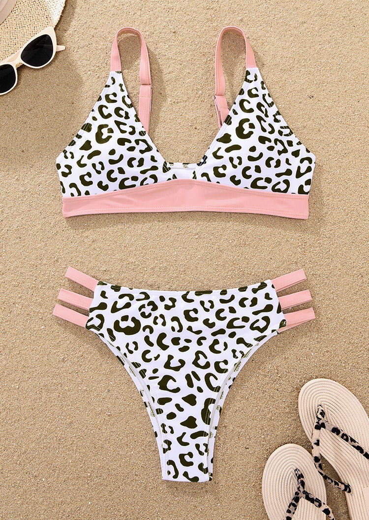 

Bikini Sets Leopard Hollow Out Bikini Set in Multicolor. Size: L,M,,XL