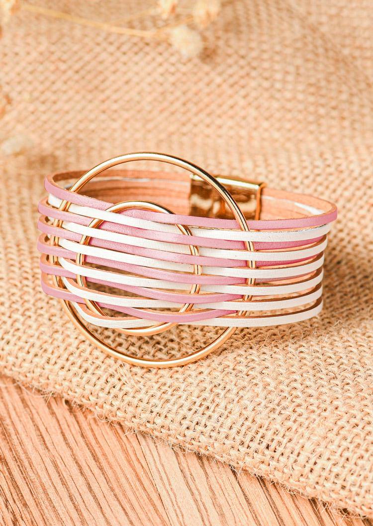 Ring Multi-Layered Leather Magnetic Buckle Bracelet