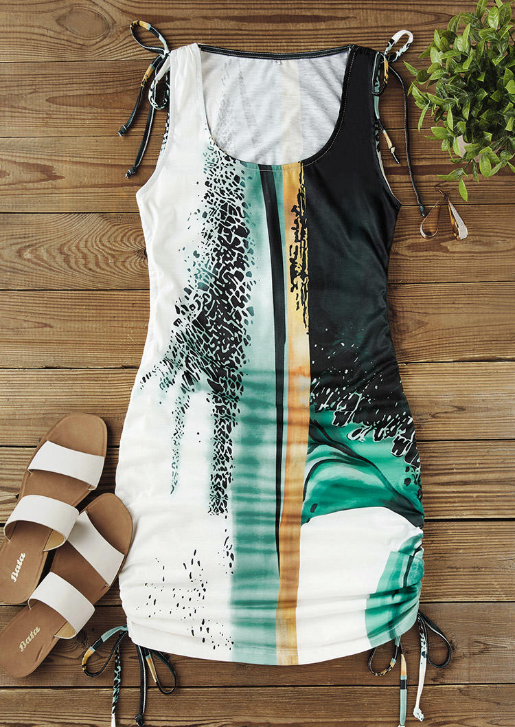 

Bodycon Dresses Gradient Drawstring Sleeveless Bodycon Dress in Multicolor. Size