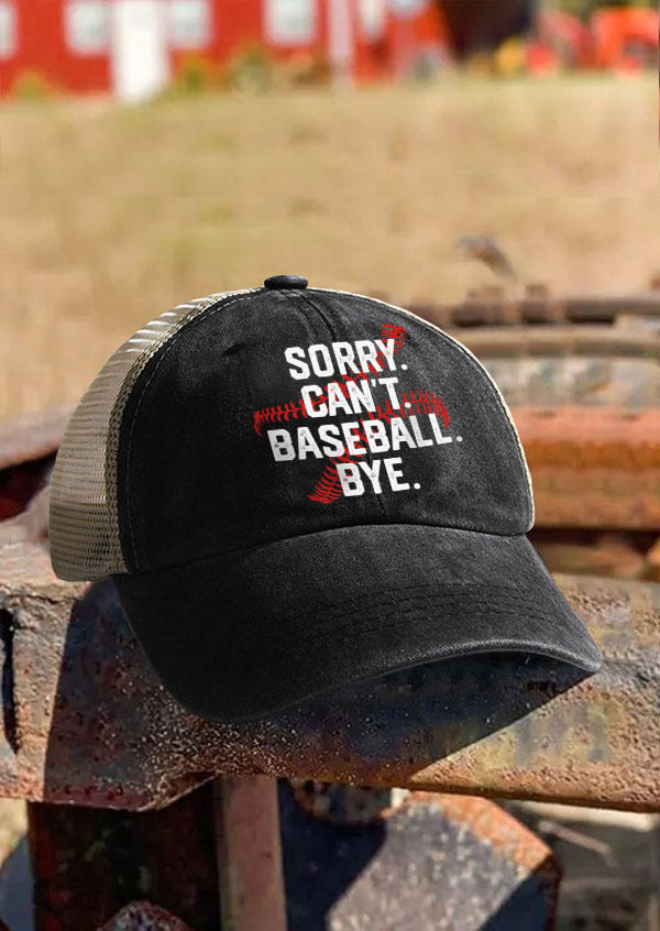 

Hats Sorry Can't Baseball Bye Hollow Out Cap in Black. Size
