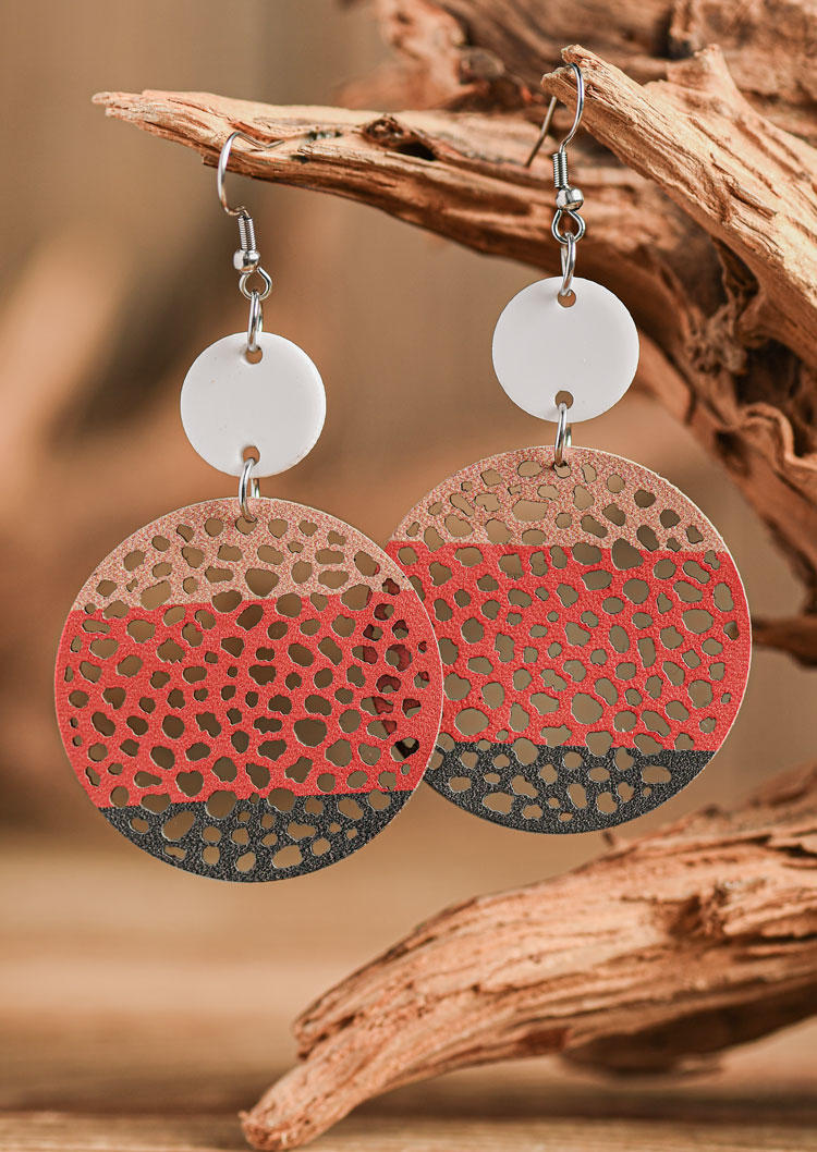 

Earrings Color Block Hollow Out Hook Earrings in Multicolor. Size