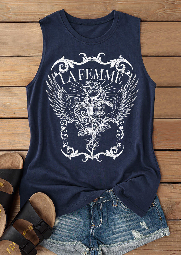 

Tank Tops Rock Music O-Neck Tank Top - Navy Blue in Blue. Size