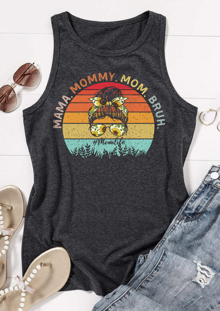 

Tank Tops Mama Mommy Mom Bruh Racerback Tank Top - Dark Grey in Gray. Size