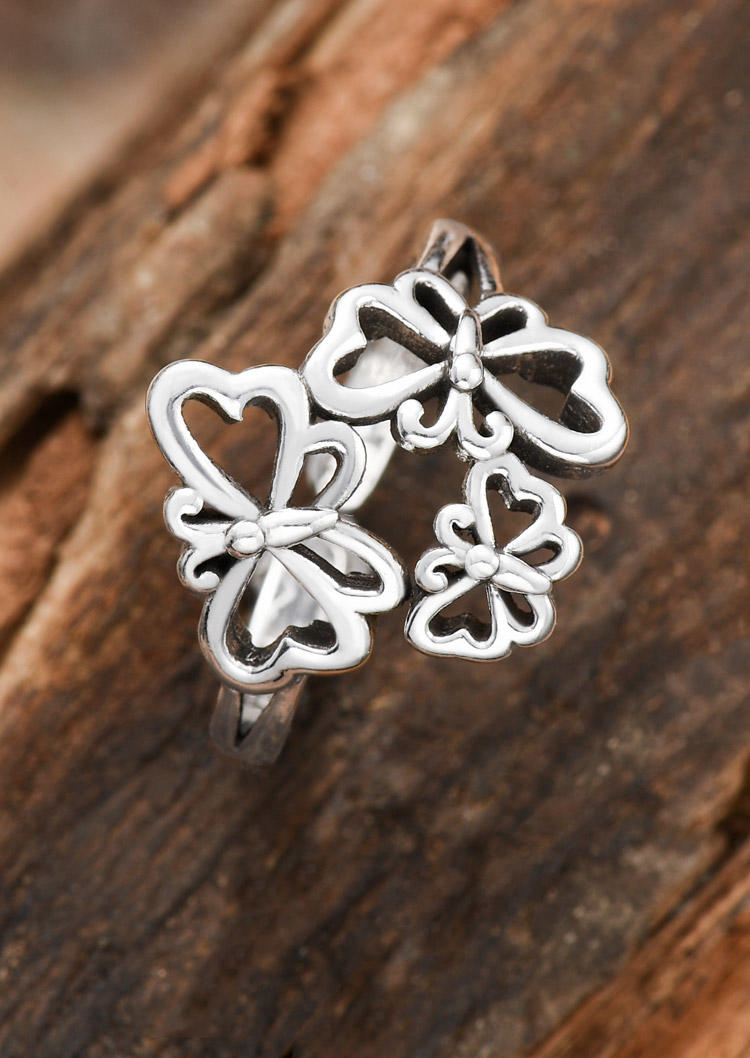 

Rings Butterfly Hollow Out Alloy Ring in Silver. Size