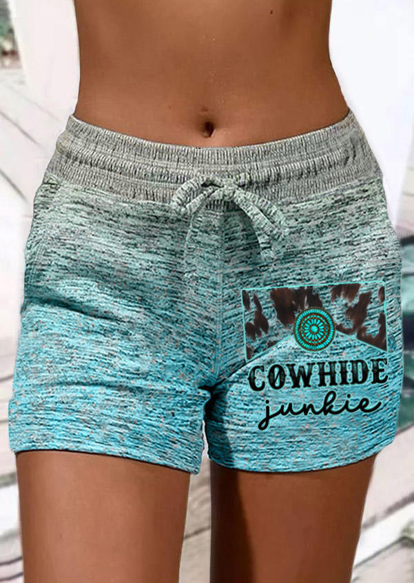 Cowhide Junkie Gradient Pocket Drawstring Shorts