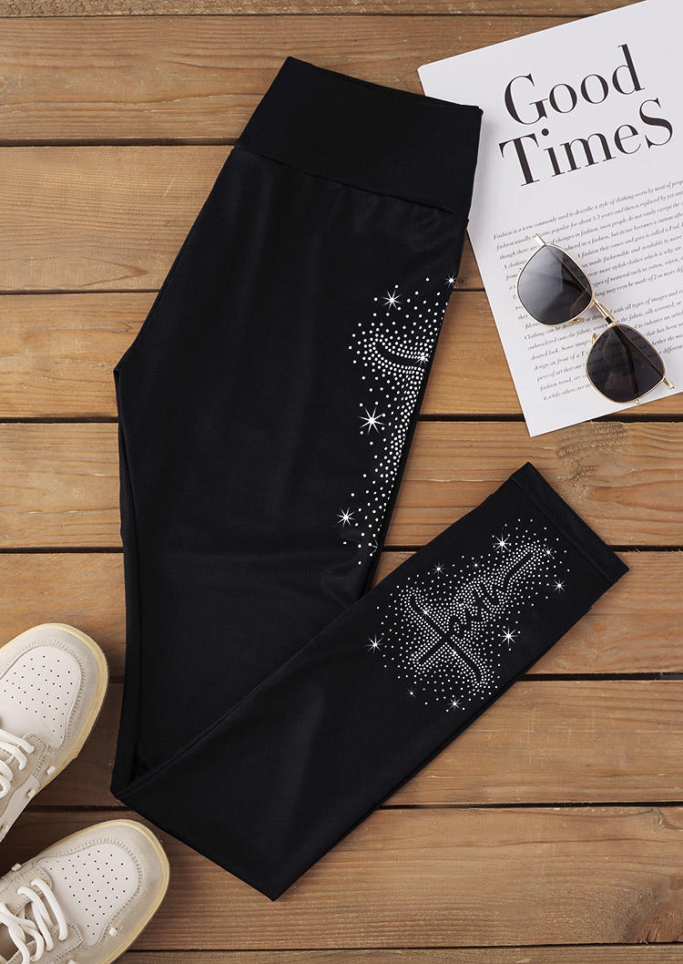 

Leggings Faith Elastic Waist Leggings in Black. Size: L,M