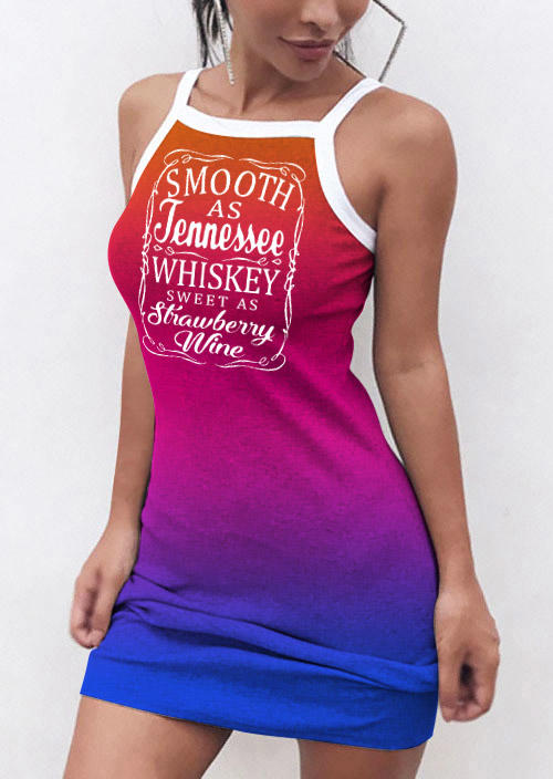 Smooth As Tennessee Whiskey Sweet As Strawberry Wine Gradient Mini Dress