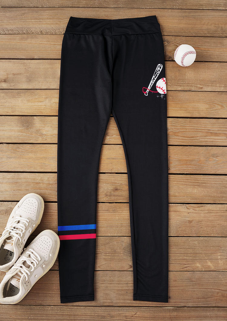 

Pants Love Baseball High Waist Leggings in Black. Size: L,M,,XL