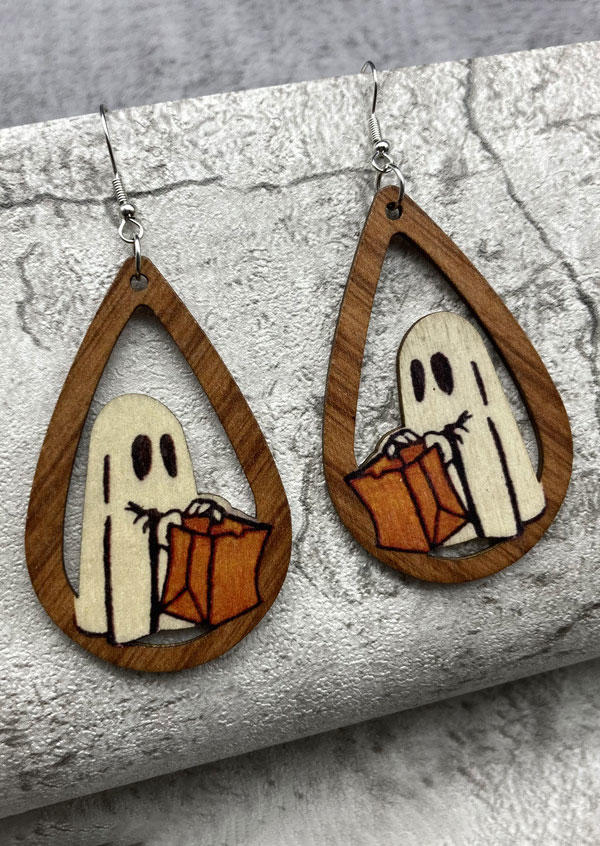 

Earrings Halloween Ghost Hollow Out Water Drop Earrings in Multicolor. Size