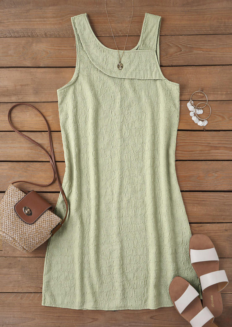 

Mini Dresses Irregular Collar Sleeveless Mini Dress - Light Green in Green. Size: L,M,,XL