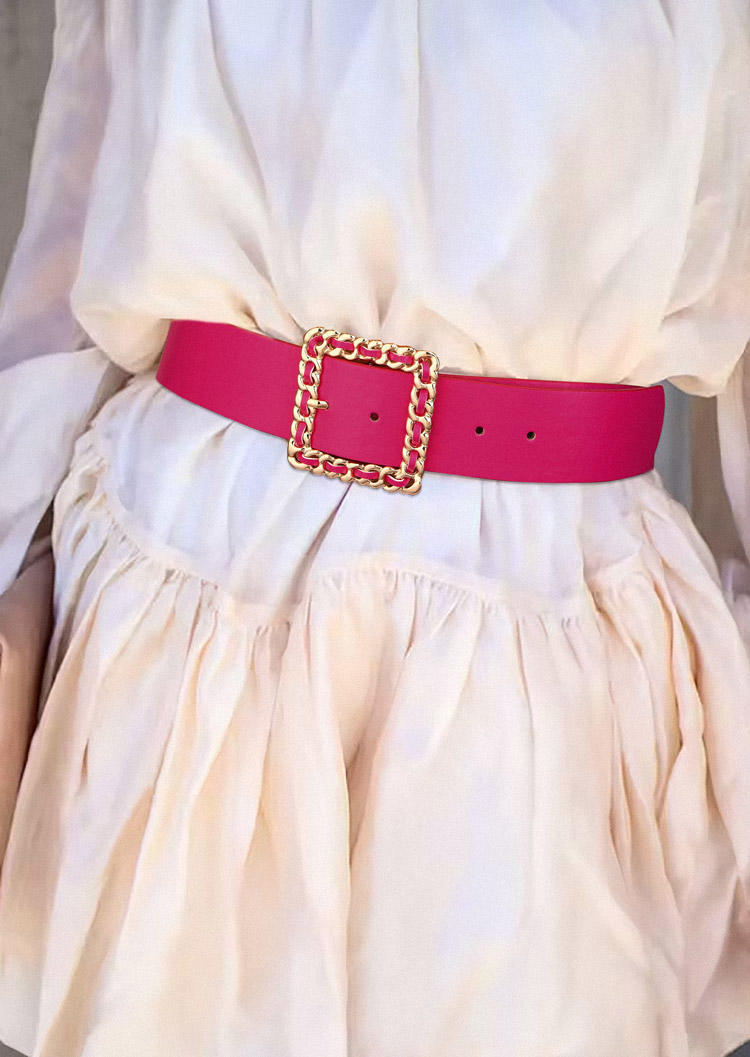 

Belts PU Leather Elegant Concise Belt in Red. Size