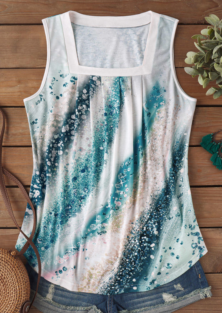 

Tank Tops Glitter Ruffled Casual Tank Top in Multicolor. Size: L,M