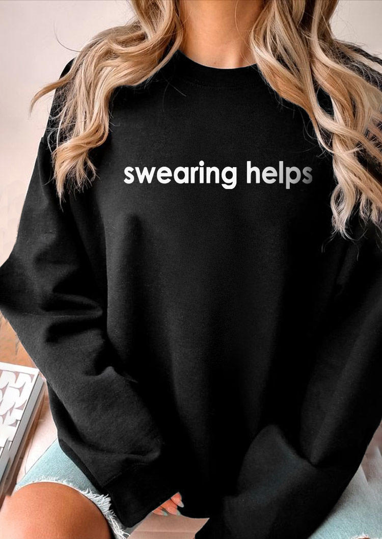 

Sweatshirts Swearing Helps Drop Shoulder Sweatshirt in Black. Size: L,M