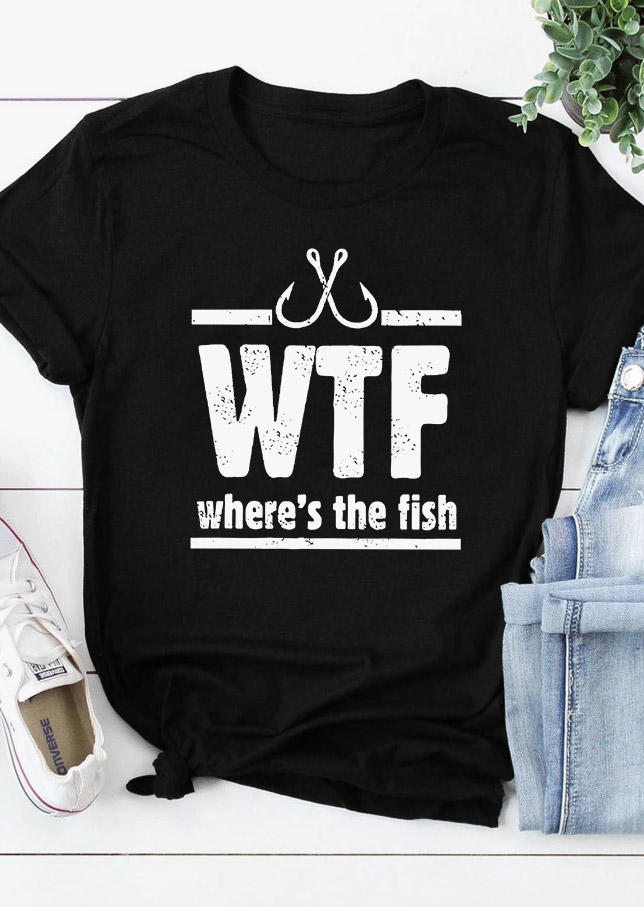 

T-shirts Tees Where' The Fish T-Shirt Tee in Black. Size