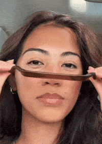 

Invisible Curly Hair Square Headband in Brown. Size